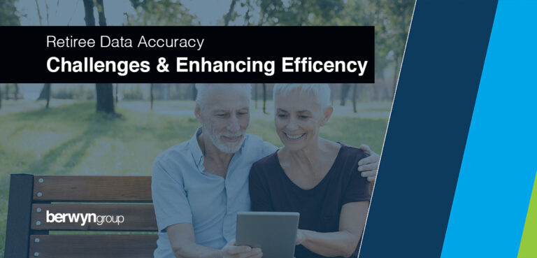 Couple holding tablet. Headline - Retiree Data Accuracy in the Spotlight: Addressing Challenges and Enhancing Efficiency 